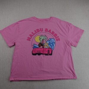Barbie Malibu Tee Womens Pink Large 100 Cotton Relax Fit Short Sleeve Preppy‎